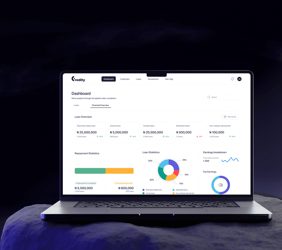 Creditty landing page