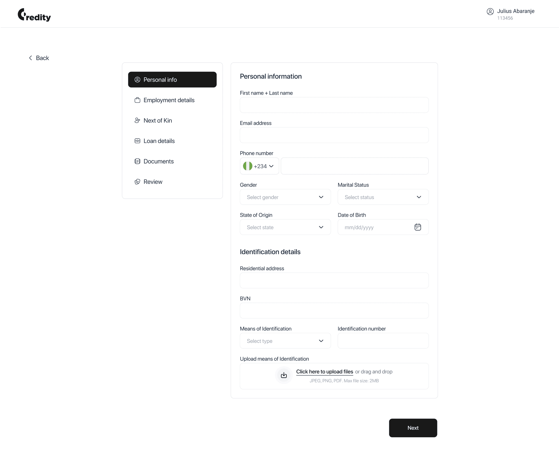 Creditty - apply for loan