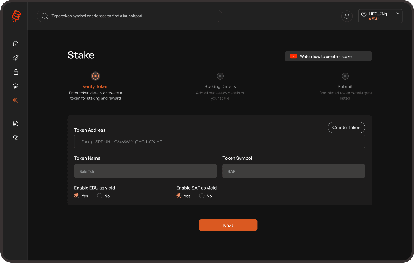 Launchpad create token